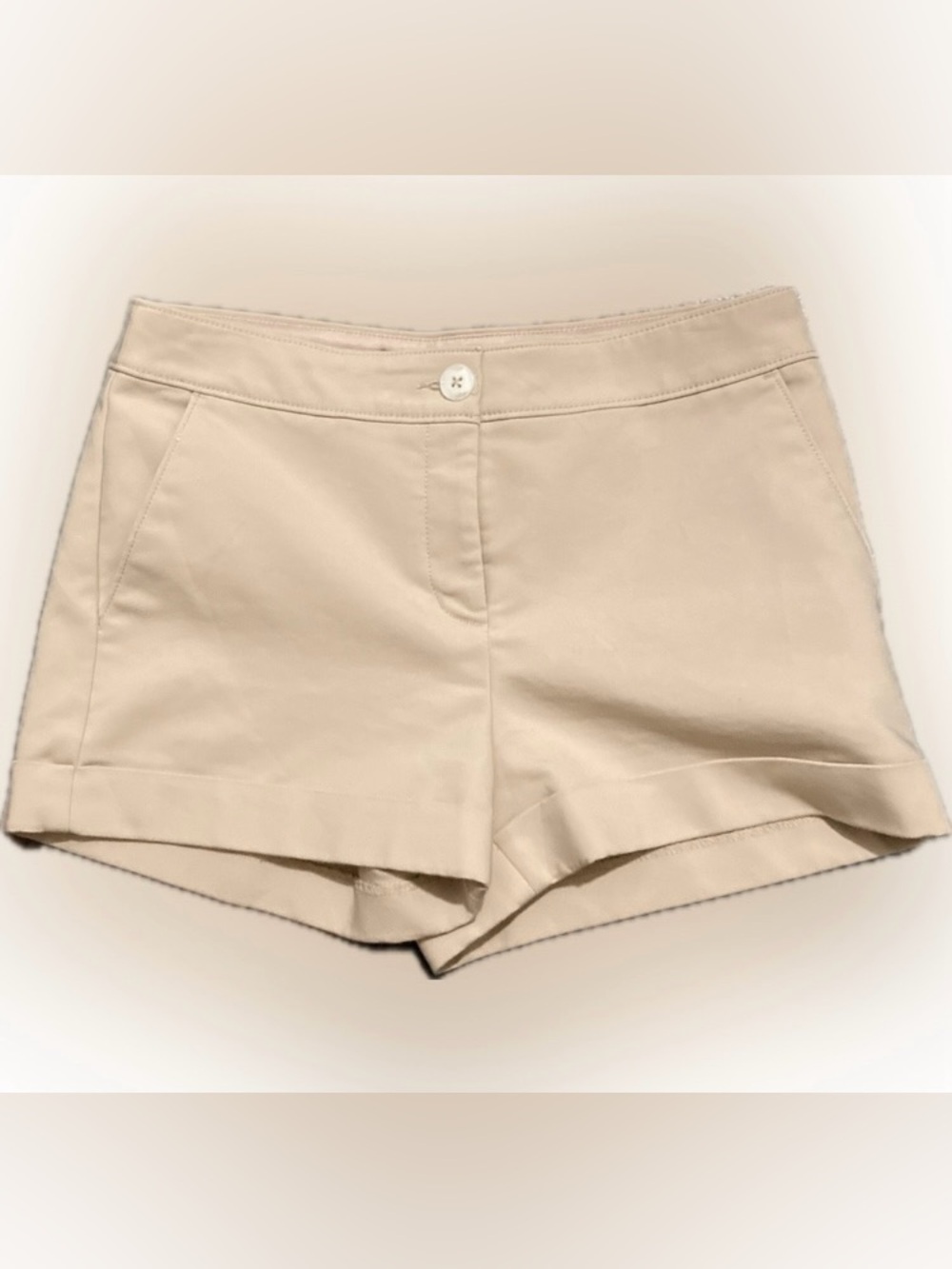 Express Mid-Rise Shortie Khaki Shorts Women's Size 4